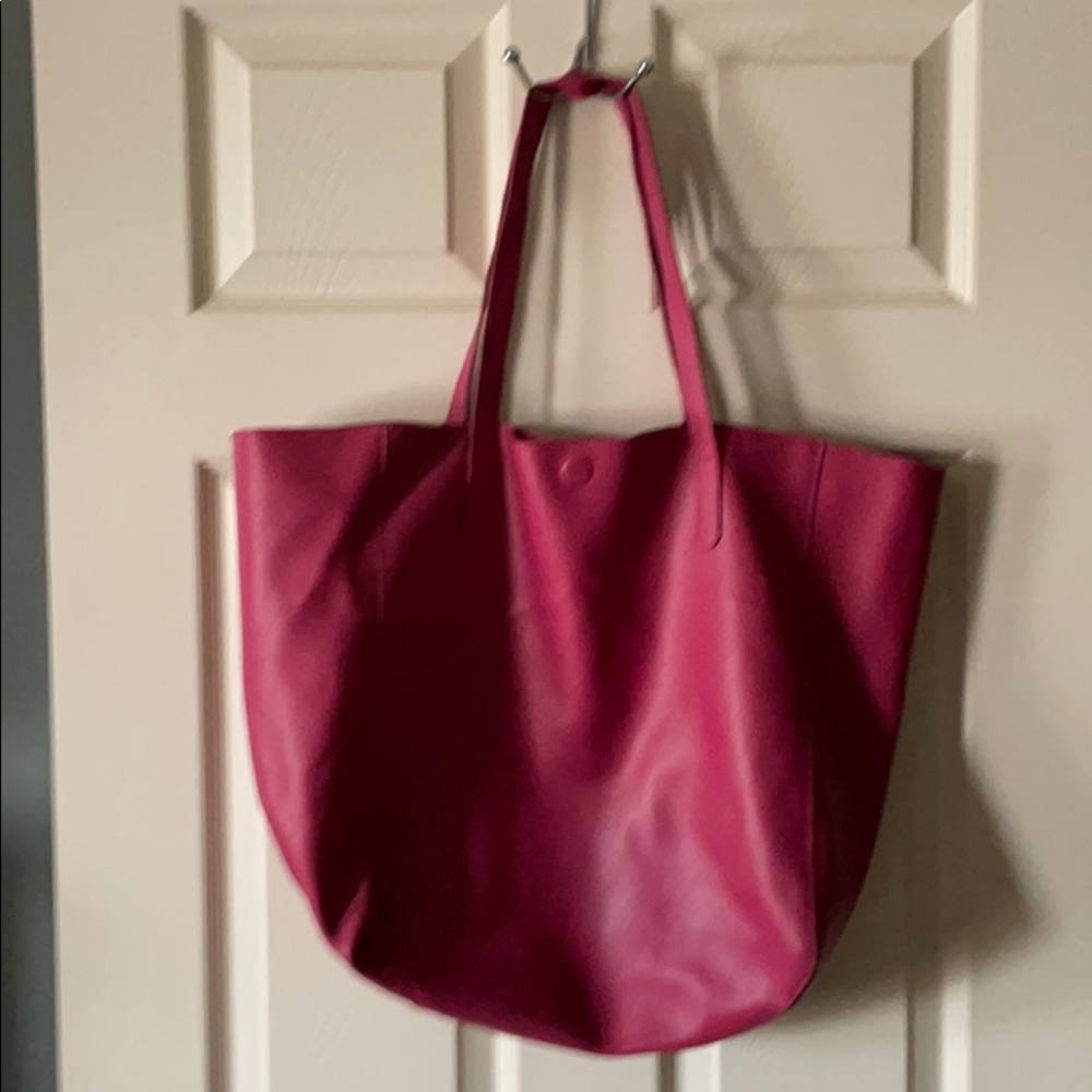 Pink Magnetic Closure Tote Bag